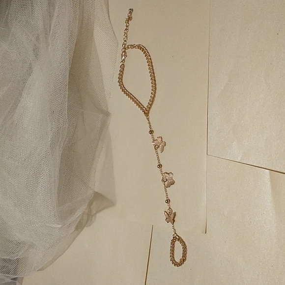 Gold Butterfly Mitten/Slave Bracelet/Ring! - Picture 5 of 7